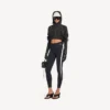 Γυναικείο κοντό μπουφάν techwear σε μαύρο χρώμα