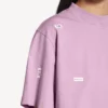 Γυναικείο κοντό T-shirt «520 stickers» σε παλαιό ροζ/λευκό