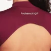 Γυναικείο κορμάκι techwear με κοψίματα σε μπορντό/ακουα