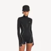 Γυναικείο κορμάκι techwear με μακριά μανίκια σε μαύρο χρώμα