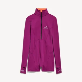 Γυναικείο κορμάκι Techwear με μακριά μανίκια σε μωβ/πορτοκαλί
