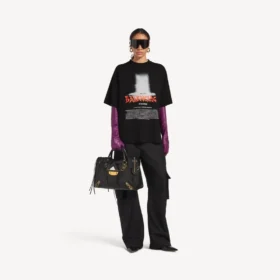 Γυναικείο oversized T-shirt «The Door» σε μαύρο χρώμα