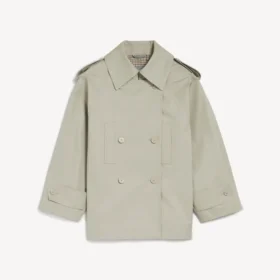 Γυναικείο παλτό τύπου trenchcoat με διπλή σειρά κουμπιών σε ανοιχτό μπεζ
