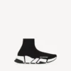 Γυναικείο πλεκτό πάνινο Sneakers Speed 2.0 από ανακυκλωμένα υλικά με δίχρωμη σόλα σε μαύρο/λευκό