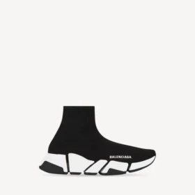 Γυναικείο πλεκτό πάνινο Sneakers Speed 2.0 από ανακυκλωμένα υλικά με δίχρωμη σόλα σε μαύρο/λευκό