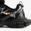 Γυναικείο Sneakers 3XL με διακοσμητικά στοιχεία σε μαύρο/ασημί
