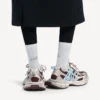 Γυναικείο Sneakers 3XL με πλέξη σε καφέ/μπεζ/μπλε