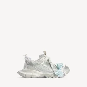 Γυναικείο Sneakers με κορδόνια 3XL σε χρώματα ταούπε/λευκό/ανοιχτό μπλε