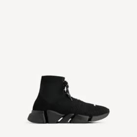 Ανδρικό Sneakers Speed 2.0 με κορδόνια από ανακυκλωμένο πλεκτό ύφασμα σε μαύρο χρώμα