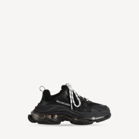 Γυναικείο Sneakers Triple S με διαφανή σόλα σε μαύρο χρώμα
