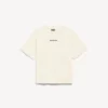 Γυναικείο T-shirt Balenciaga με σχέδιο στην πλάτη και μεσαία εφαρμογή σε κρεμ χρώμα