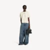 Γυναικείο T-shirt Balenciaga με σχέδιο στην πλάτη και μεσαία εφαρμογή σε κρεμ χρώμα