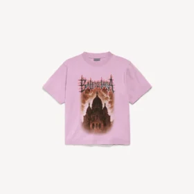 Γυναικείο T-shirt Balenciaga Sacra Cœur με μεσαία εφαρμογή σε παλαιό ροζ χρώμα