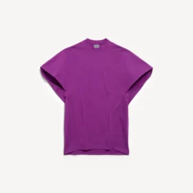 Γυναικείο T-shirt με δομημένη γραμμή σε βιολετί