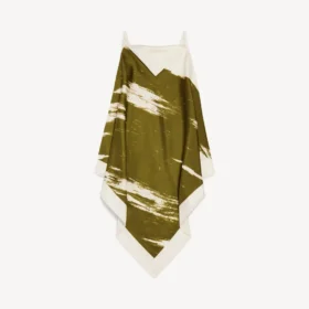 Γυναικείο τοπ-κασκόλ με εφέ «brush scratch» σε χρώμα χακί