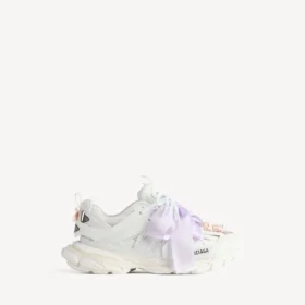 Γυναικείο Track Sneakers με φιόγκους σε λευκό/ροζ
