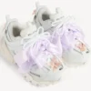 Γυναικείο Track Sneakers με φιόγκους σε λευκό/ροζ