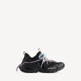 Γυναικείο Track Sneakers με κορδόνια σε μαύρο/ροζ/μπλε/μπεζ