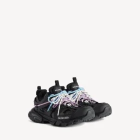 Γυναικείο Track Sneakers με κορδόνια σε μαύρο/ροζ/μπλε/μπεζ