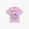 Γυναικείο vintage oversized T-shirt σε στυλ σέρφερ σε παλαιό ροζ χρώμα