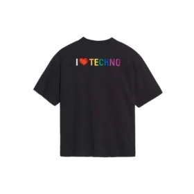 I Love Techno με κεντημένο σχέδιο, μαύρο 556089TDV201000