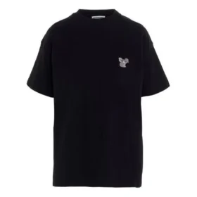 Κεντημένο μπλουζάκι με κοντά μανίκια, Unisex, Μαύρο 612965TIVD31000