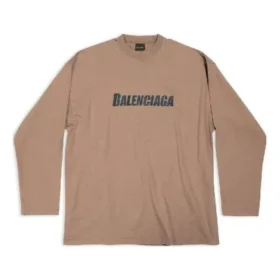 Μακρυμάνικο Oversized T-shirt Caps «Khaki» 681046TNVL17761