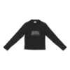 Μακρυμάνικο T-shirt Fashion Institute, μέτρια εφαρμογή «Μαύρο» 698124TMVH51073