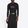 Μακρυμάνικο T-shirt Fashion Institute, μέτρια εφαρμογή «Μαύρο» 698124TMVH51073