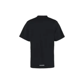 Μακρυμάνικο T-shirt με μακρύ πίσω μέρος και φαρδιά γραμμή «Μαύρο» 681045TLVH91070