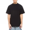 Μακρυμάνικο T-shirt με μακρύ πίσω μέρος και φαρδιά γραμμή «Μαύρο» 681045TLVH91070
