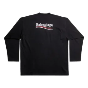 Μακρυμάνικο T-shirt της Political Campaign, φαρδιά εφαρμογή «Μαύρο» 681046TKVJ11070