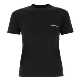 Μαύρο κοντομάνικο T-shirt με στρογγυλό λαιμό και λογότυπο SS21 612964TJV871070