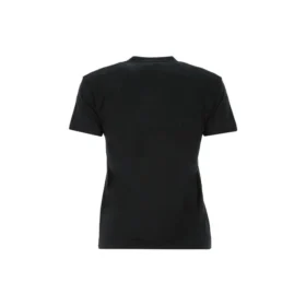 Μαύρο κοντομάνικο T-shirt με στρογγυλό λαιμό και λογότυπο SS21 612964TJV871070
