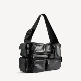 Μεγάλη τσάντα sling Superbusy σε μαύρο χρώμα