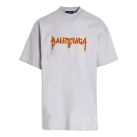 Metallica T-shirt με κοντά μανίκια και φαρδιά γραμμή “White Orange” 694576TMV880901