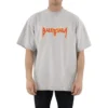 Metallica T-shirt με κοντά μανίκια και φαρδιά γραμμή “White Orange” 694576TMV880901