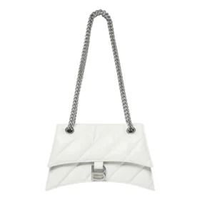 Μικρή τσάντα Crush με αλυσίδα και καπιτονέ «Optic White» 716351210J09001