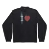 Μπλούζα με μακριά μανίκια I Love, Medium Fit “Black” 744449TOVH39034