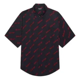 Μπλούζα Minimal με κοντά μανίκια “Black Red” 658841TKO521076