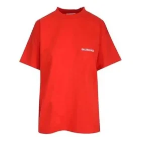 Μπλούζα T-shirt με λογότυπο και κανονική εφαρμογή “Bright Red” 612965TMVF43168