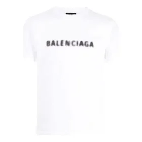 Μπλούζα T-shirt με θολωμένο λογότυπο «Λευκό Μαύρο» 661705TKVD59040