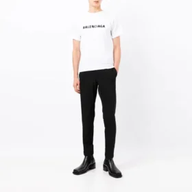 Μπλούζα T-shirt με θολωμένο λογότυπο «Λευκό Μαύρο» 661705TKVD59040