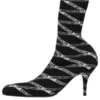 Μπότες από σπαντέξ με λογότυπο Monogram ύψους 80 mm «Black» 549784W1P601264