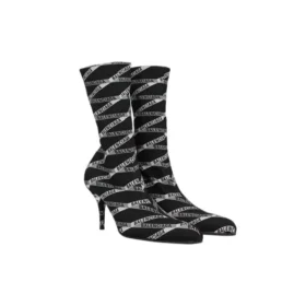 Μπότες από σπαντέξ με λογότυπο Monogram ύψους 80 mm «Black» 549784W1P601264
