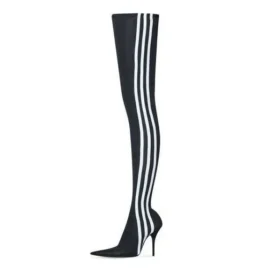 Μπότες Balenciaga x adidas Knife πάνω από το γόνατο “Black White” 724074W2ES11090