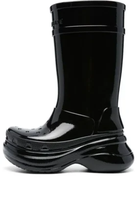 Μπότες Crocs x Balenciaga με γυαλιστερό φινίρισμα «Μαύρο» 677388W1S8X