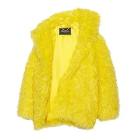 Μπουφάν από συνθετική γούνα Unisex FW21, κίτρινο 663000TKQ077200