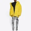Μπουφάν από συνθετική γούνα Unisex FW21, κίτρινο 663000TKQ077200
