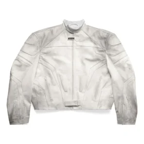 Μπουφάν μοτοσικλετιστή Oversized «Λευκό» 744983TOS149012
